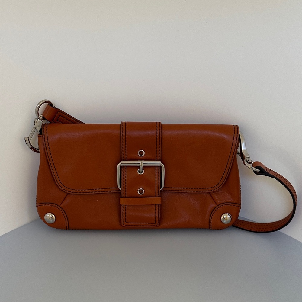 Kenneth Cole New York Tan Leather Shoulder Bag